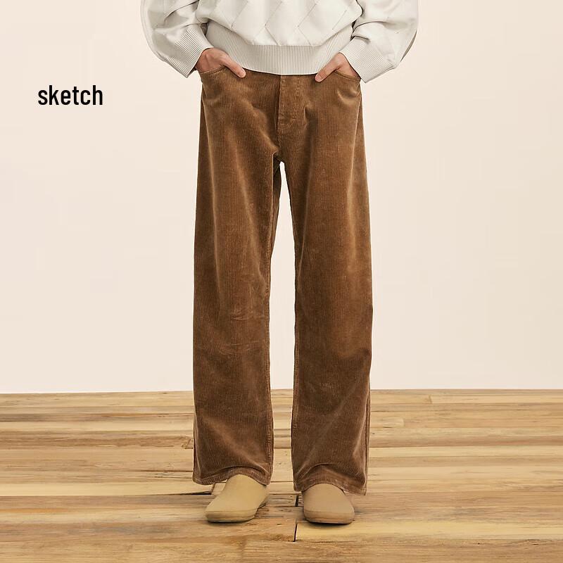 

CROQUIS Men s 2024 Fall Corduroy Loose Straight Casual Trousers M