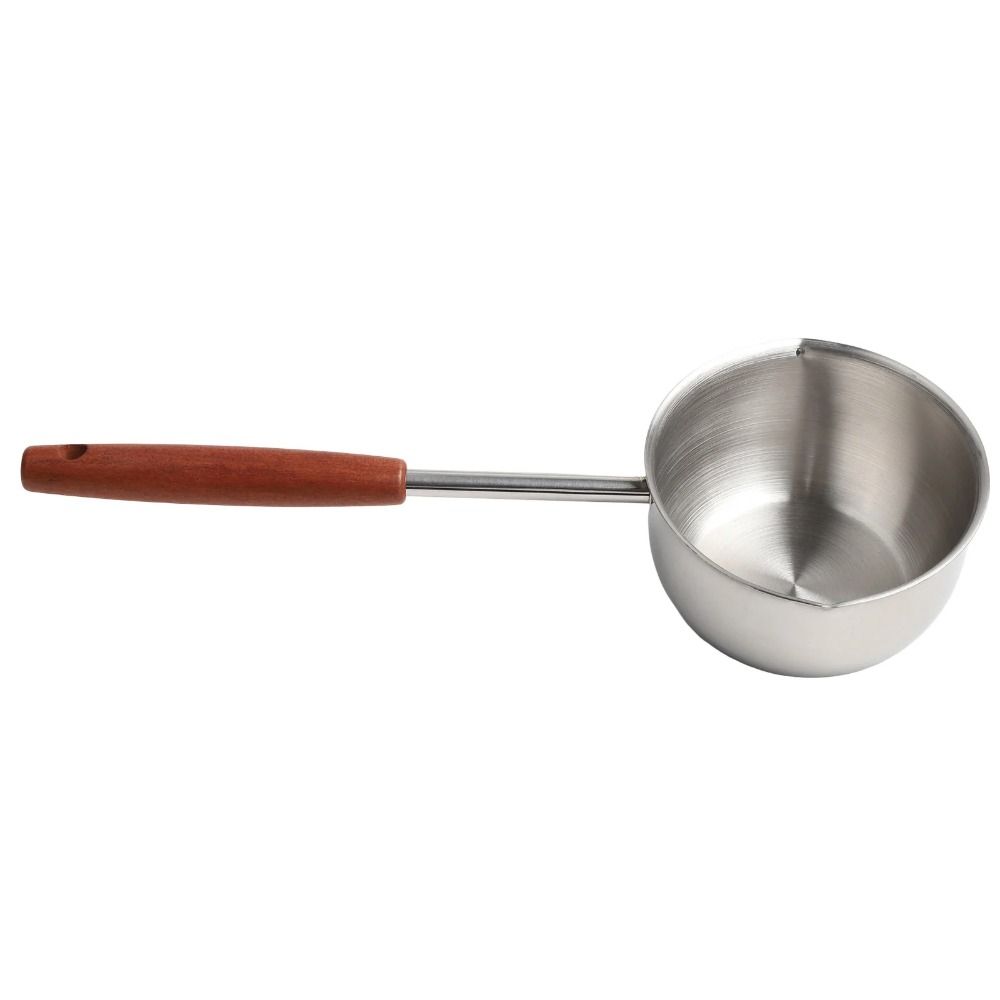 Stainless Steel Oil Splashing Small Pot Thickened Oil Pouring Spoon Mini Cooking Pot  Cooking Tools