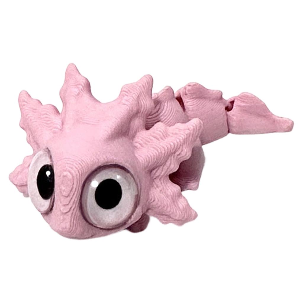 3D Printed Salamander Keychain, Big Eyed Dragon With Movable Joints