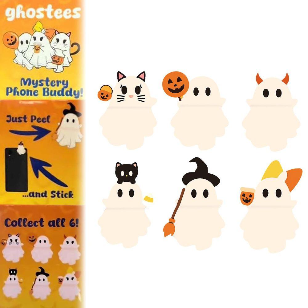 Mini Telephone Topper Stick-On Ghost Phone Charm Cute Ghostees Mystery Phone Buddy for All Phones