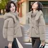 Winter 2025 new hooded cropped down cotton jacket women's thickened fashion casual loose pure jacket
