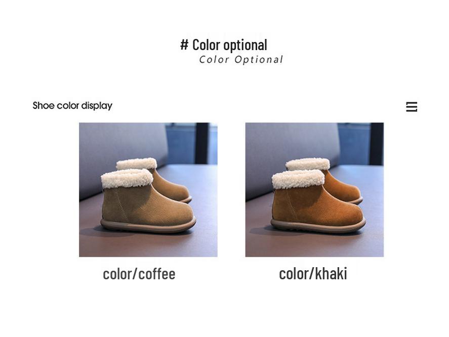 2025 Winter Girls' Thick Cotton Lambswool Boots - Warm, Short Martin Style for Mid-to-Large Children