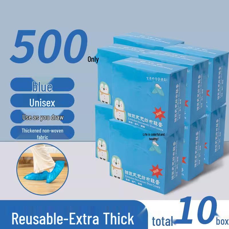 Waterproof Non-Slip Disposable Shoe Covers for Adults and Students - Durable Non-Woven Fabric for Indoor Use