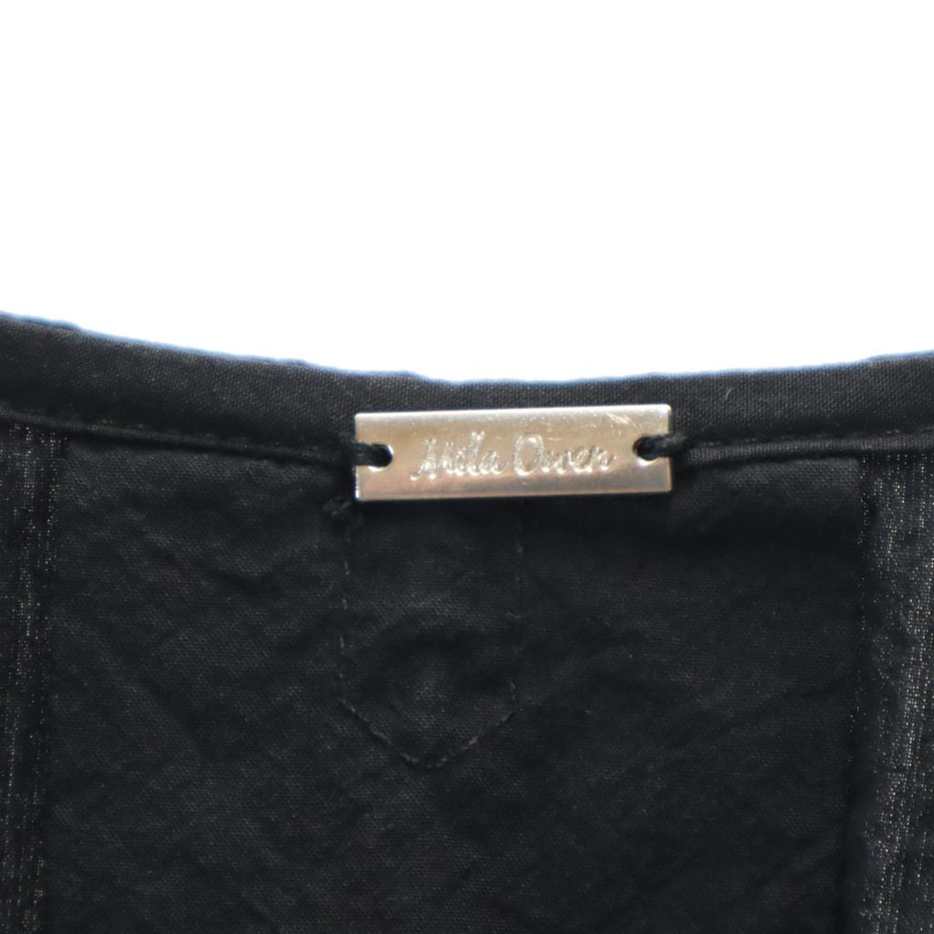 Mila Owen Short Sleeve V Neck Blouse Black Pullover Women Used