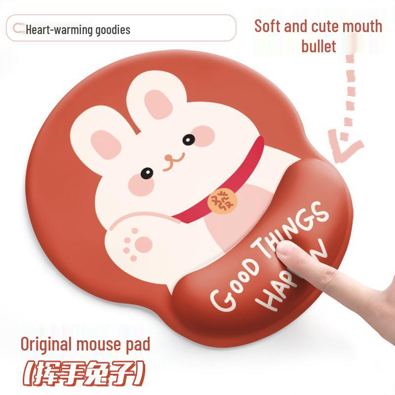 Pacha Dog Rubber Wrist Support Mouse Pad & Cute Keyboard Hand Rest Desk Pad - Ins Style