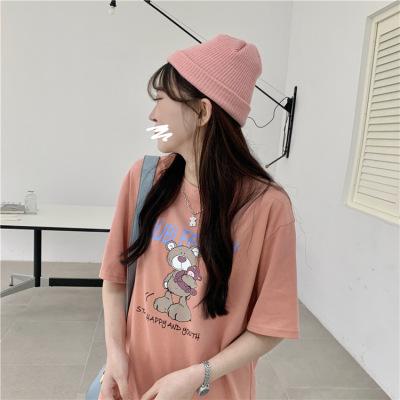 White bear t-shirt on clothes women's new summer small short-sleeved Korean version loose ins tide
