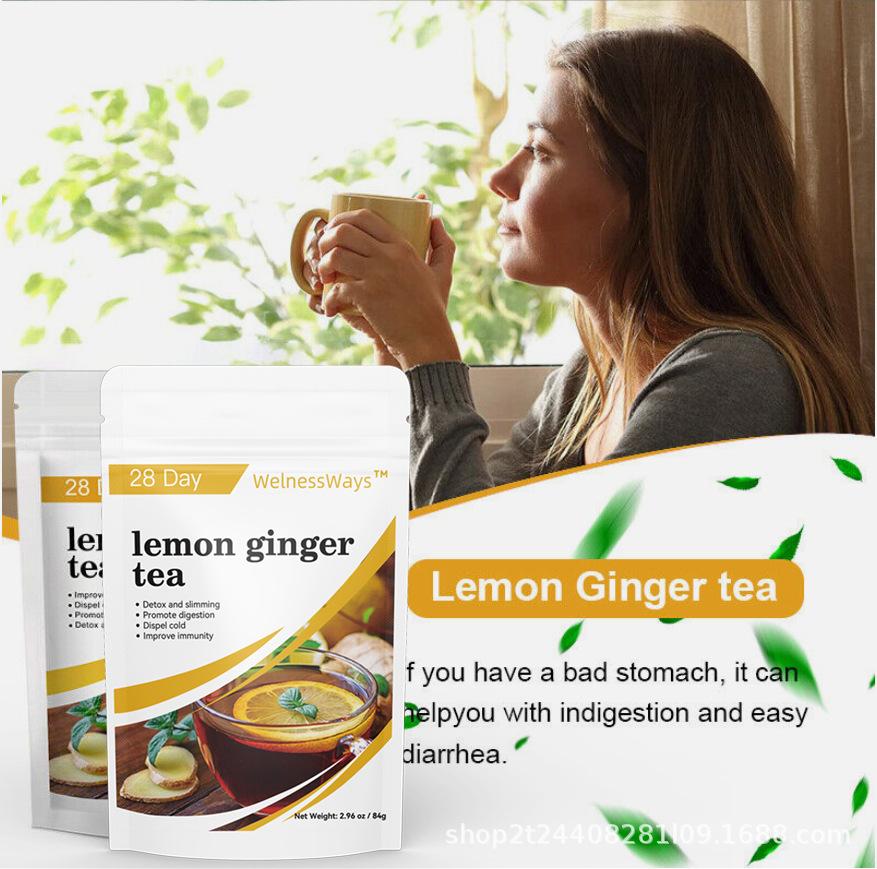 Lemon Ginger Tea Herbal Weight Loss Detox Tea 100% Natural Caffeine-Free Digestive Aid Immune Support 20 Tea Bags