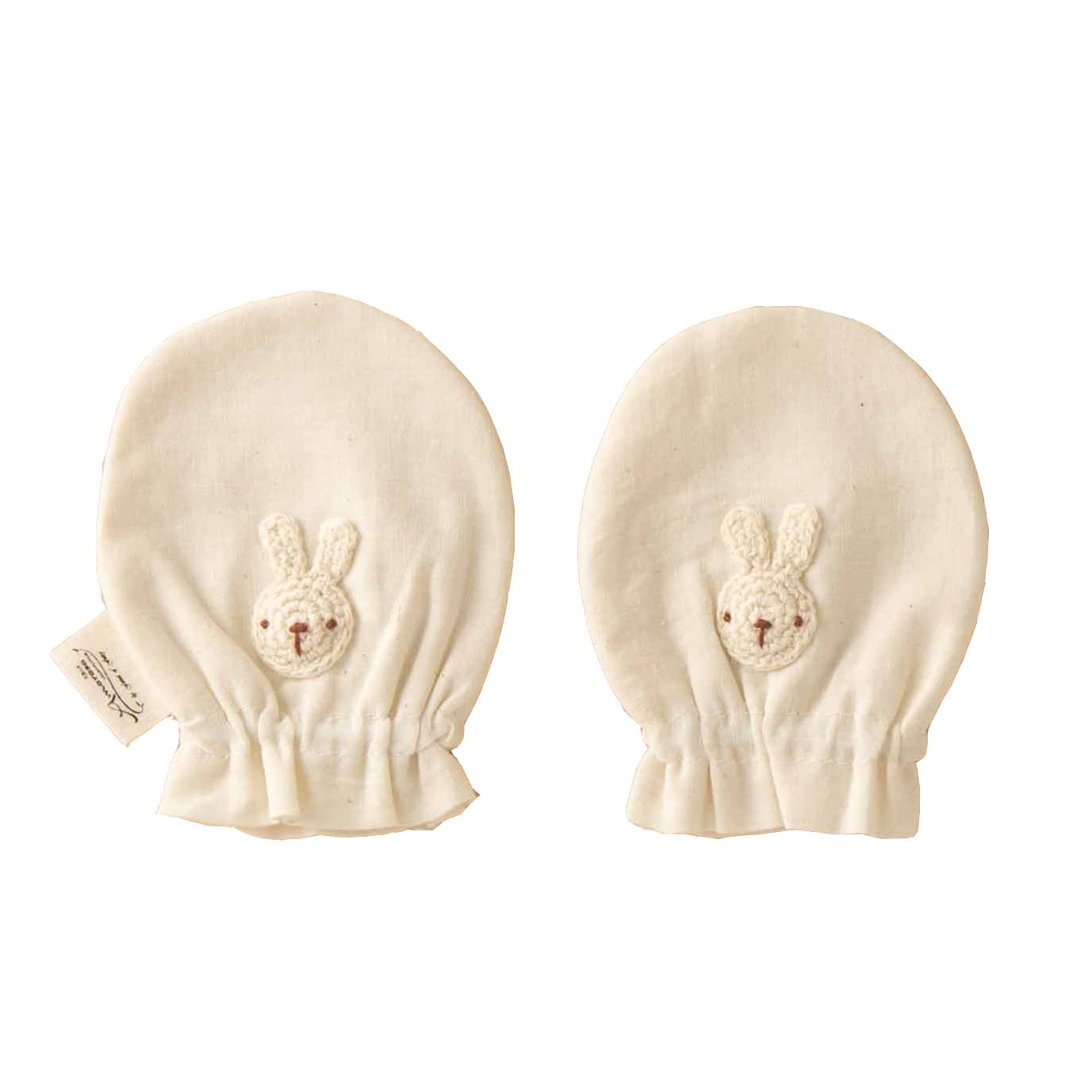 

Amorosa mamma in Organic cotton gauze baby mittens cotton with motif [Amorosa mamma] [Made Japan] 100% hand-knitted (rabbit)