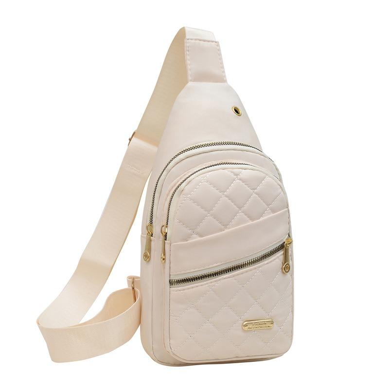 Koreanische Version einfacher Damen-Brusttasche neue mehrschichtige Stickerei Faden große Kapazität Brust-Rucksack Mädchen Outdoor Freizeit