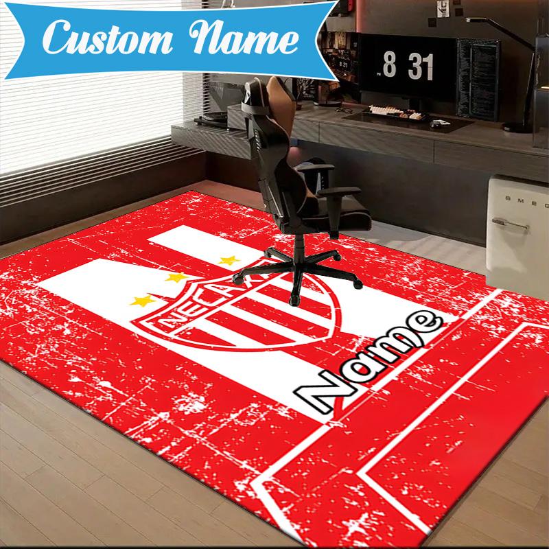 Custom Name Necaxa Football Design Rug Game Carpet, Floor Mat for Bedroom Living Room Entryway Rug, Home Decor Idea Gift for Christmas Birthday