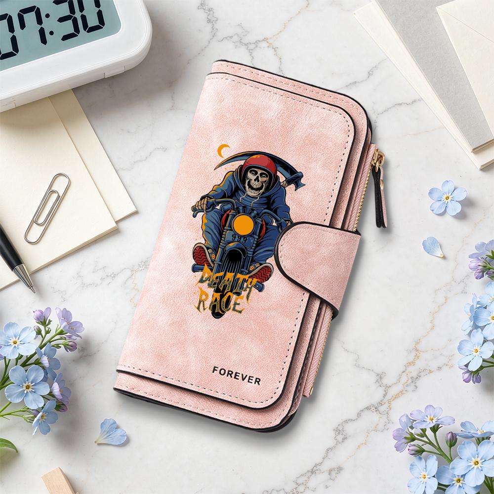 Gothic Skull Rider Wallet Stylish Multicard Holder Purse