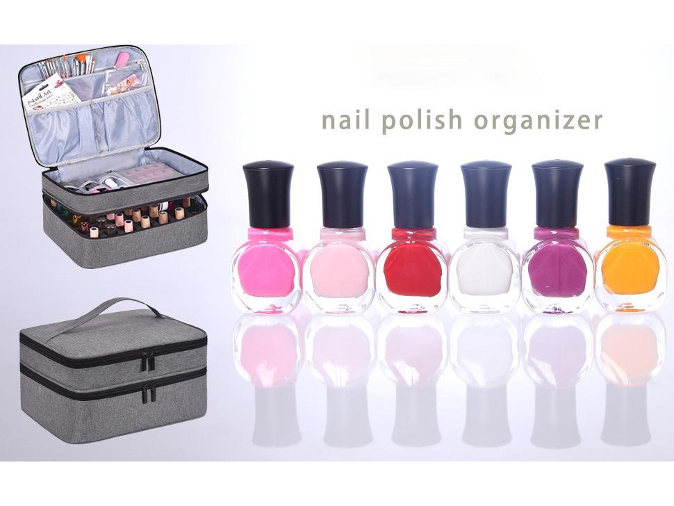 Nail Polish & Essential Oil Travel Bag - Holds 42 Bottles, Large Capacity, Multi-functional Storage Handbag