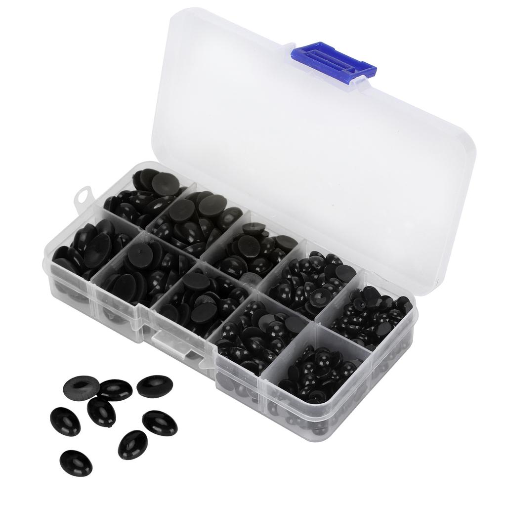 580Pcs Plastic Eyes Noses Flat Doll Teddy Bear Stuffed Animals DIY Making Toys AccessoriesBlack