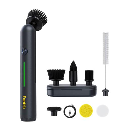 Fanttik G9 Nano Electric Spin Scrubber, Rechargeable, Electric Cleaning Brush, Type-C Fast Charging, LED Display, IPX7 Waterproof, Includes 8 Replacem