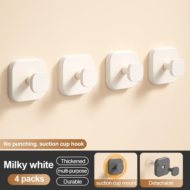 No-Drill Heavy Duty Suction Cup Hooks - Strong Adhesive Wall-Mounted Hooks for Coat, Entryway,Door Back, Bathroom & Home Storage