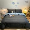 4-Piece Washed Cotton Duvet Cover Set Brushed Solid Bed Sheet All Season