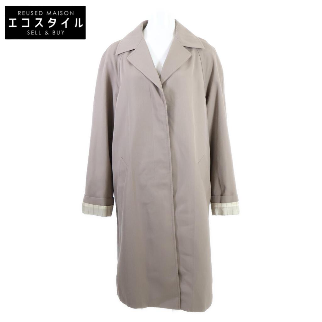 FENDI Domestic regular 23 year old FF6012ARU5 Wool cotton single-breasted long coat 38 greigeUsed