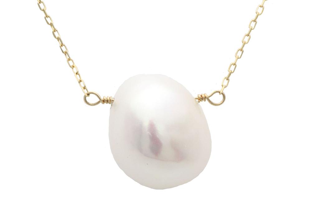 Candy Baroque Single Freshwater Pearl Necklace in 10K Yellow Gold (ya-mhtk-ygtpl)