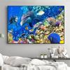 Abstraktes Tier-Unterwasserwelt-Fisch-Wal-Delfin-Leinwandgemälde, Poster und Drucke, Wandkunst, Bilder, Heimdekoration, ohne Rahmen
