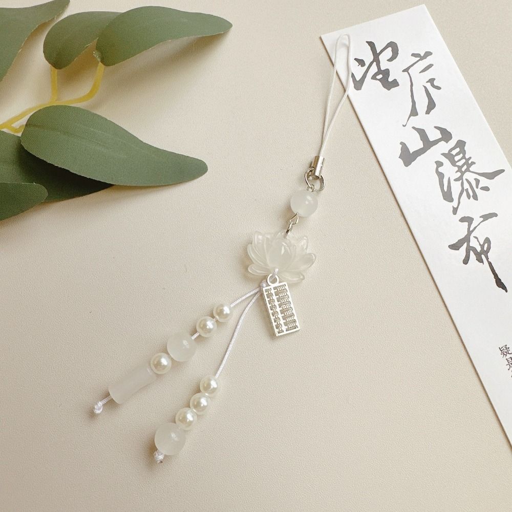 Chinese Style Lotus Flower Pendant Handmade Camera Chain Elegant Phone Chain