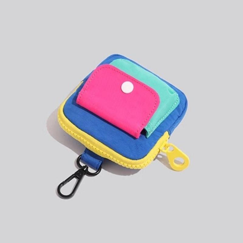 Tragbare Langlebige Reißverschluss Münzbörse Kontrastfarbe Kopfhörertasche Multifunktionale Geldbörse Schlüsselanhänger Tasche Tägliche Nutzung Dekoration Geschenk