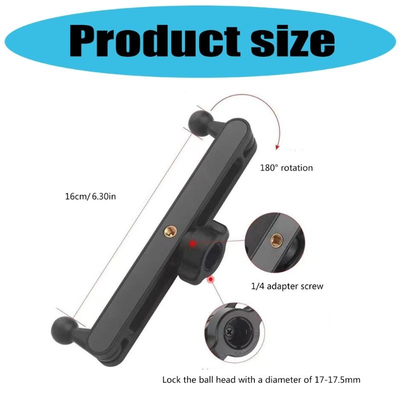 Fast Release Ball Joint Phone Holder 17mm Adapter with 360 Rotation Double Ball Head Stabilizer for Tripods Extension