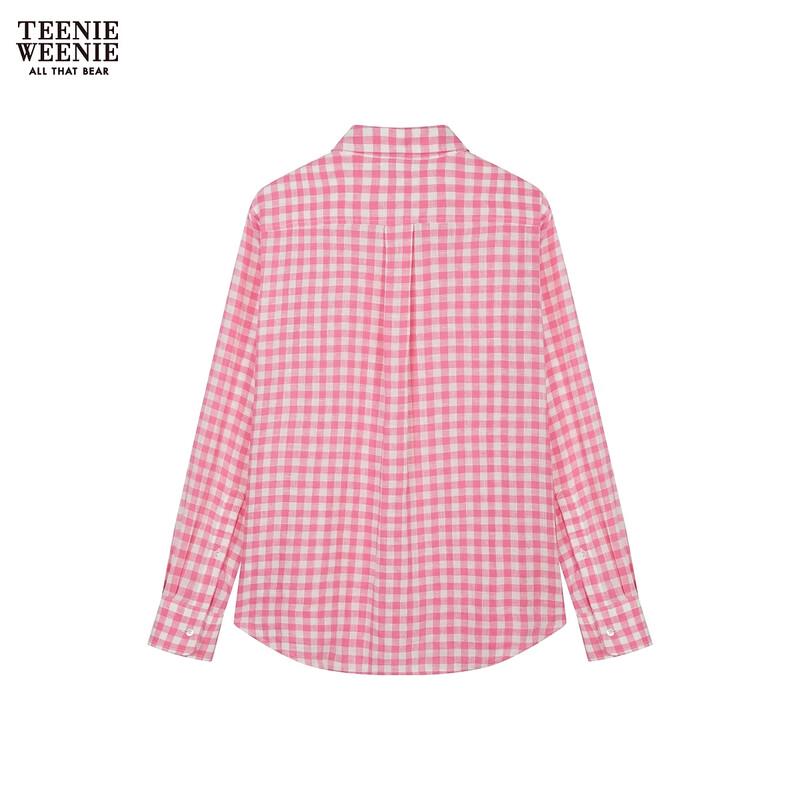 Teenie Weenie Women's Plaid Linen Long-Sleeve Shirt