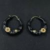 Fashionable Black French Earrings Portable Sturdy Alloy Construction Ornament for Everyday Use and Formal Setting