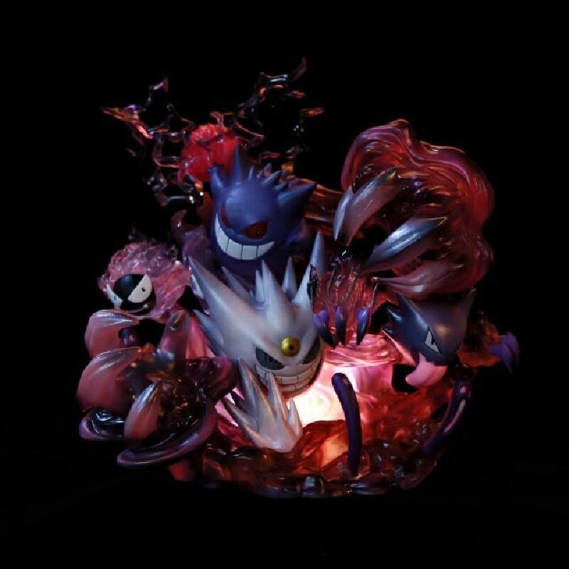 29cm Cartoon GK Fantasy House Gengar Evolution Group Hand-Made Model Family Desktop Ornaments Adorable Dolls Around Anime Gift
