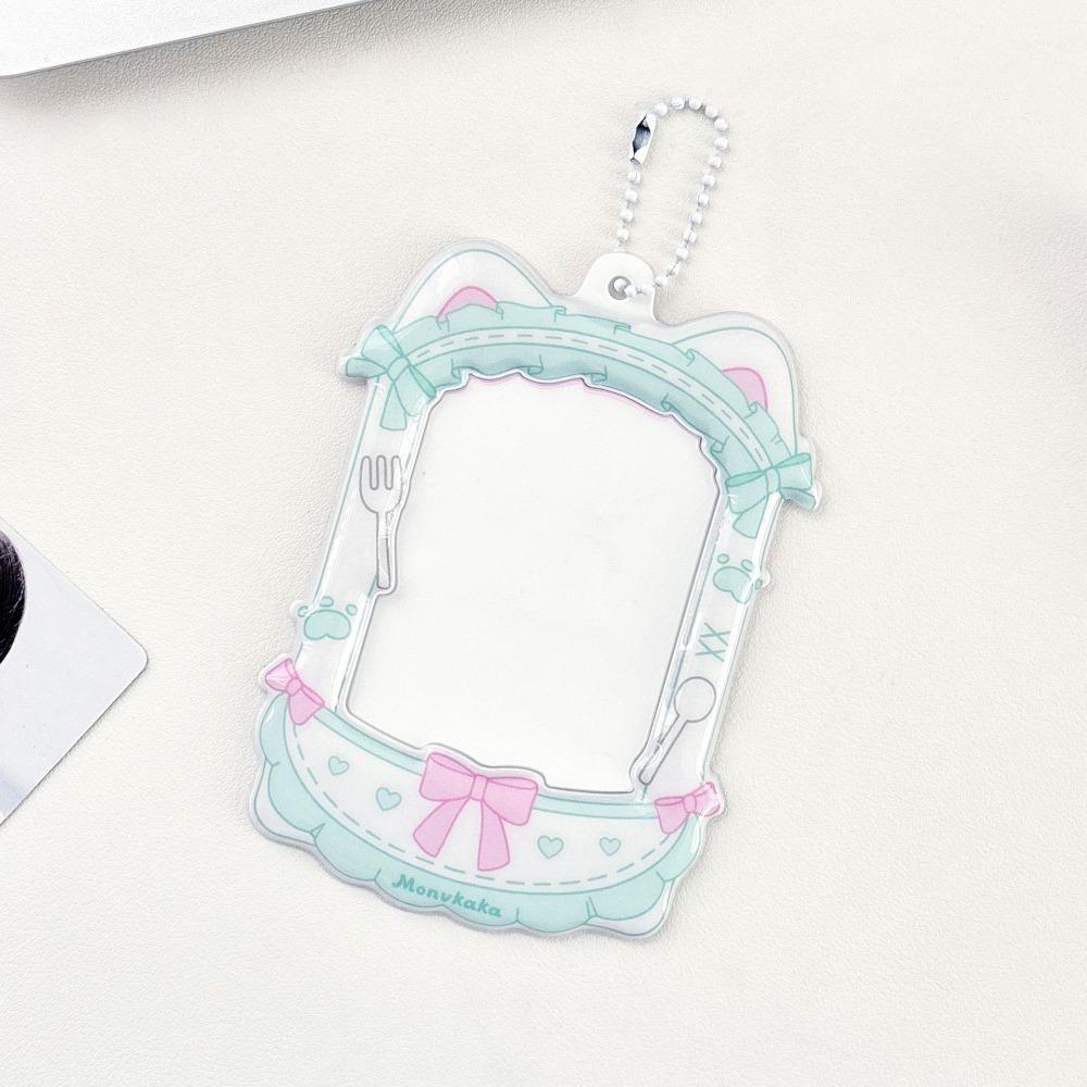 Cute 3 Inch Idol Photocard Holder PVC Kpop Idol Photo Frame with Chain Picture Display Card Holder