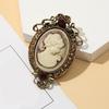 Classical Cameo Portrait Brooch Retro Filigree Design With Sturdy Alloy Women's Clothing Accessory For Gift Giving