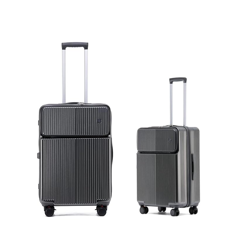 Carry Case Suitcase with Casters and Front Multifunctional Carry Cup Caster Ultra Equipped with TSA 360 Degree Rotation with Brake School