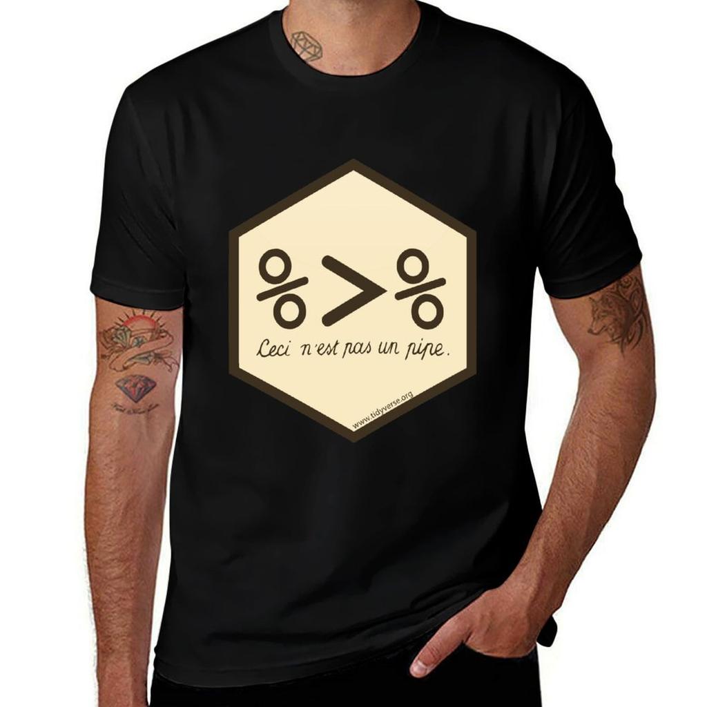 R Pipe Hex Tshirt Standard Fit Solid Tee Shirt