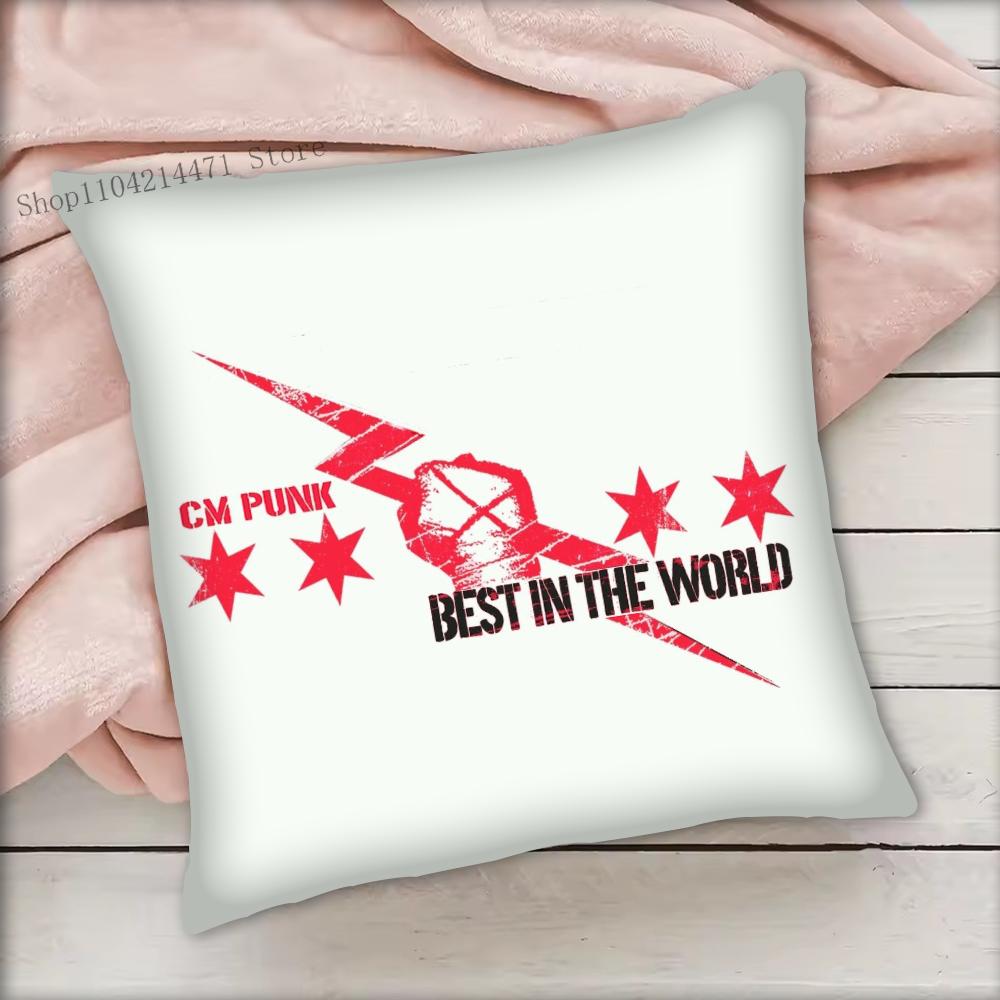 1 Stück CM Punk WWE Kissenbezug Quadrat Schlafzimmer Sofa Freizeit Komfort Kissen Auto Wohnzimmer Heimdekoration