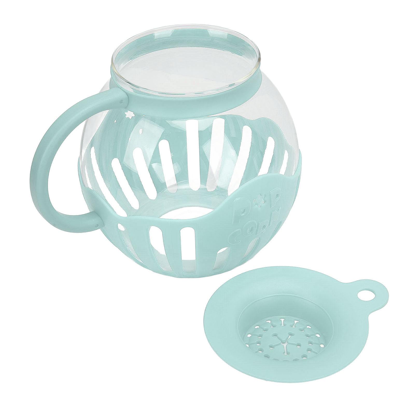 

2.13L Glass Microwave Popcorn Popper Wide Mouth Microwave Popcorn Jar with Handle for Cinema Game зелений