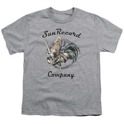 Sun Records Rockin Rooster Logo Kids Youth T-shirt Licensed Band Tee Sport Gray