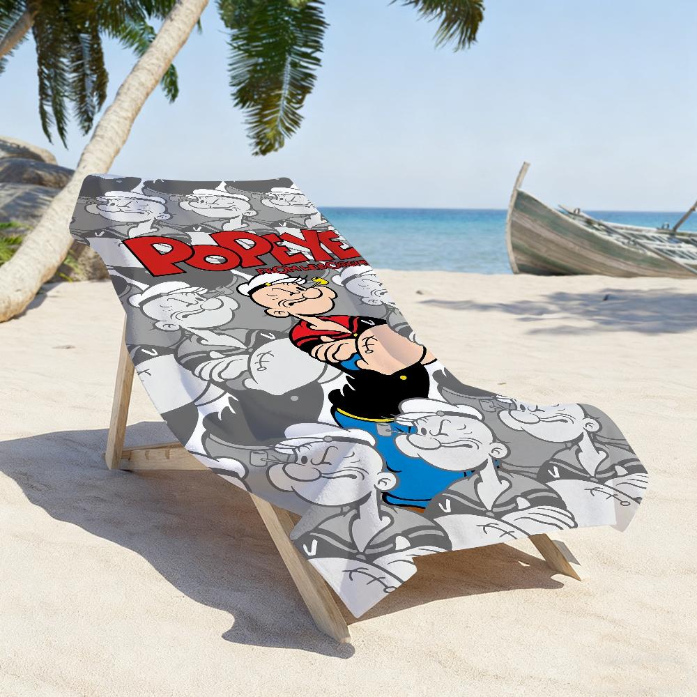 Cartoon P-Popeye-S Cool Towel Soft Pool Gift For Travel Gym Shower Camping Quick Dry Sports Large Beach Towels