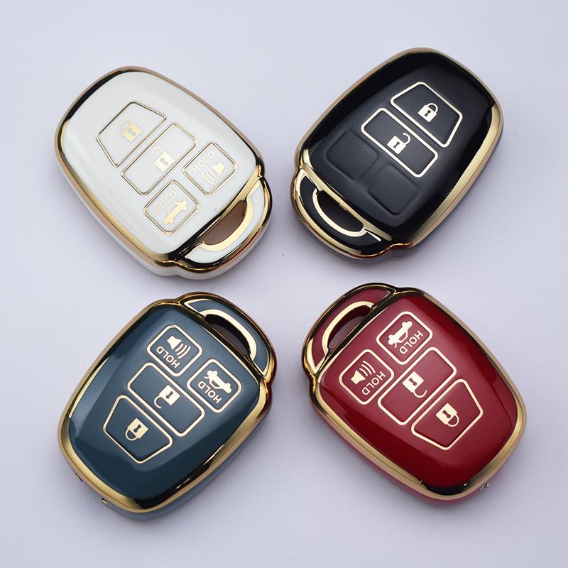 2 3 4 Buttons TPU Car Key Case Cover Holder Shell Fob For Toyota Aqua Ractis Vitz RAV4 HiAce Land Cruiser 2010-2019 Accessories