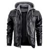 Herren Europäische & Amerikanische PU Leder Kapuzenjacke - Winter Warmer Mantel, Europäische Größe