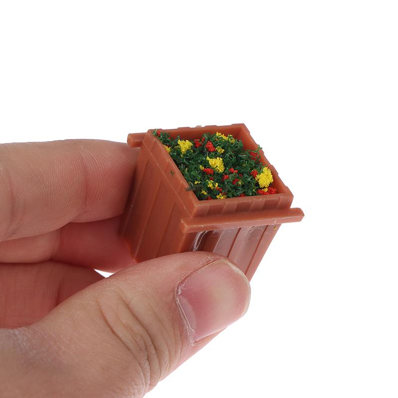 1:12 Puppenhaus Miniatur Blumen Garten Blumenbeet Blumentopf Topfpflanze Modell