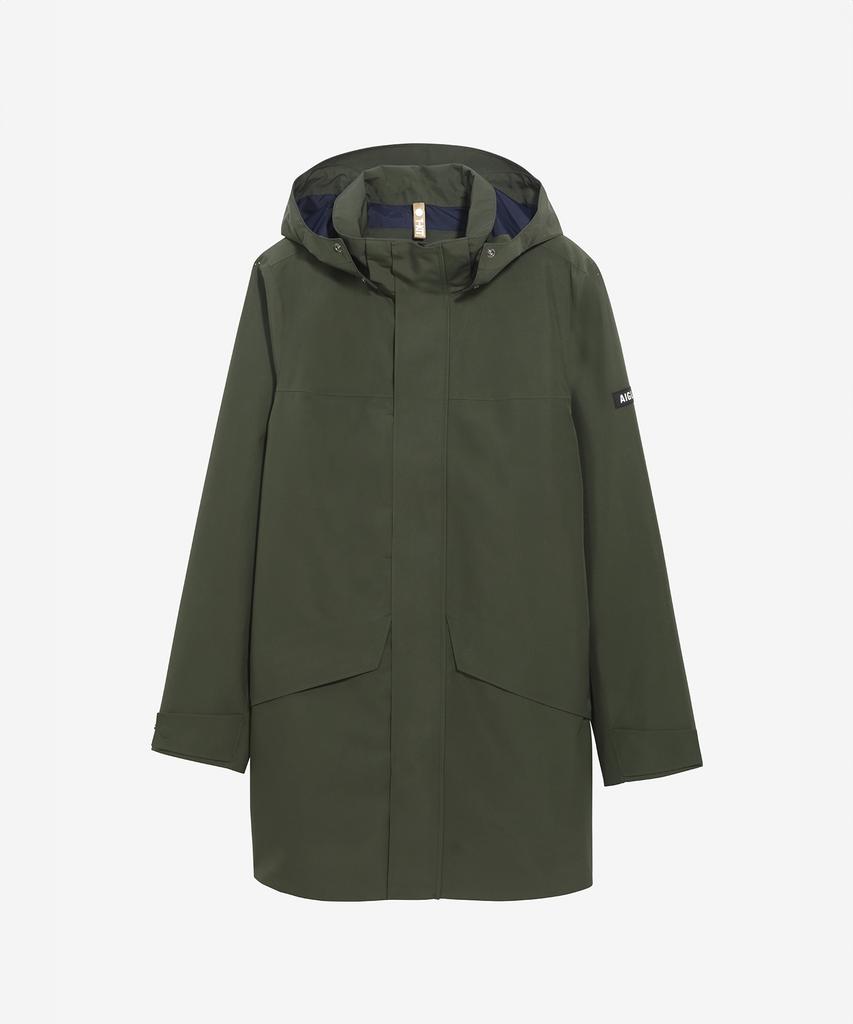 Aigle Men'S Gore-Tex T-Kit Hooded Long Parka Aiw25Mout003Avo