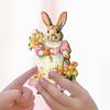 36pcs Easter Bunny Dangling Ornaments Retro Happy Easter Theme Wooden Tree Pendant Egg Rabbit Door Hangers Backdrop Decoration