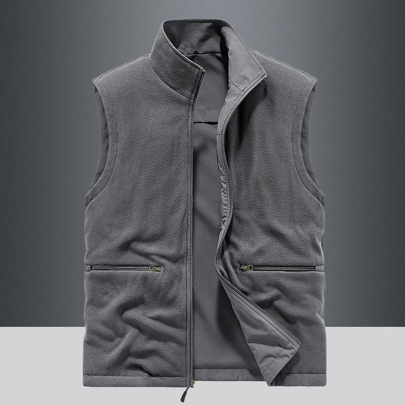Double-sided Wear Thickened Vest Outdoor Men's Large Size Vest Sleeveless Vest Jacket