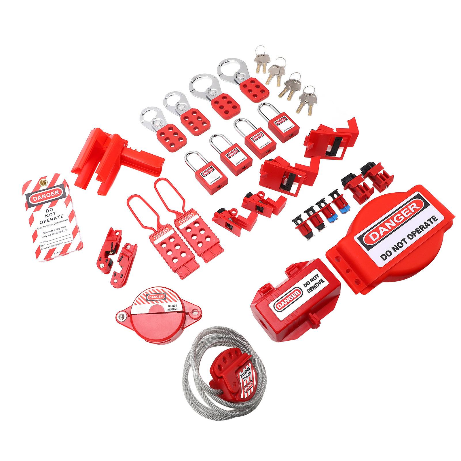 

Electrical Lockout Tagout Kit High Temperature Resistant Circuit Lock Outs Set with Tool Box