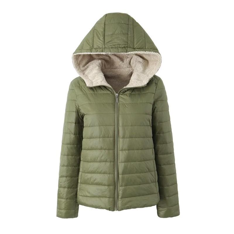 Wind New Casual Women's Coat Cotton-padded Women's Short Velvet Loose Hooded Cotton Jacket