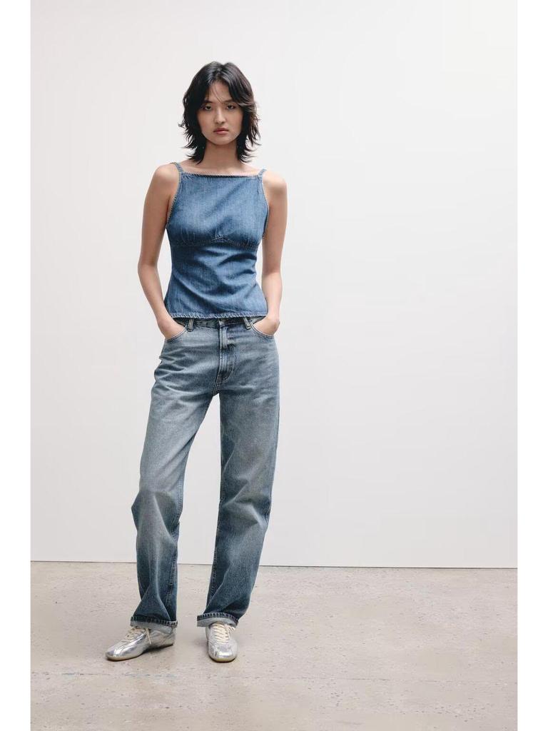 2025 Spring/Summer Women's Off-Shoulder Denim Camisole - Hot Girl Style