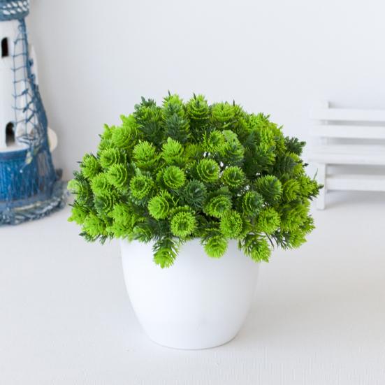 Plant Bonsai Easy Care Vivid UV-resistant Pretty Small Grass Plants Pot Ornament for Wedding