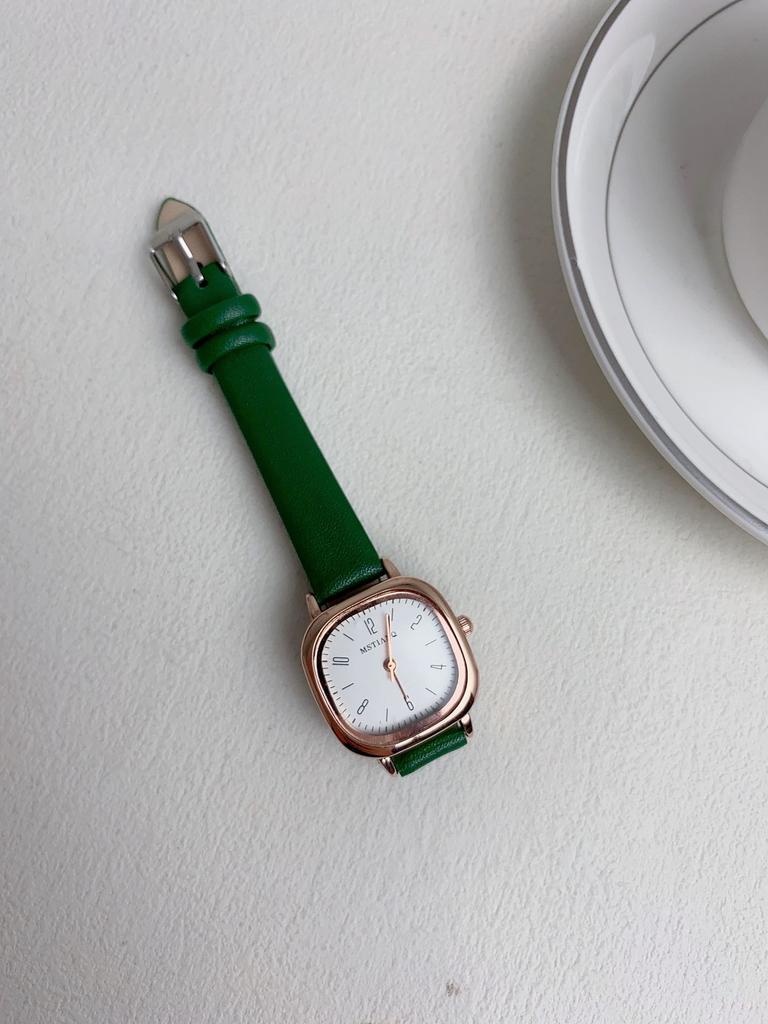 Student Belt Square Watch Women'S Summer Year Simple Temperament Girl Small Fresh Quartz Watch