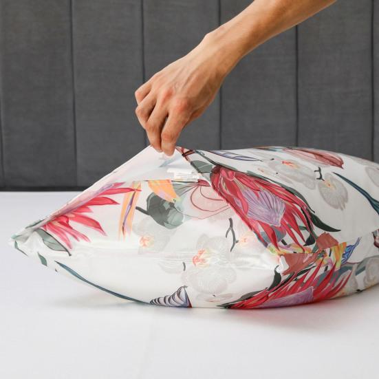 2Pcs/Set Flower Print Satin Pillowcase Envelope Closure Soft Dustproof Wrinkle Free Washable