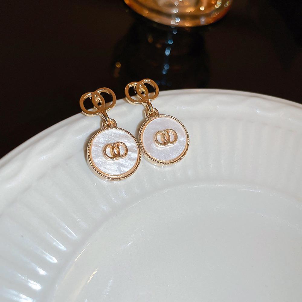 Silver Needle Flower Love Earrings Simple and High-end Sense Versatile Stud Earrings Niche Temperament Earrings Women